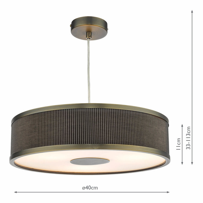 Alvaro 3 Light Single Pendant Light - Antique Bronze Mushroom