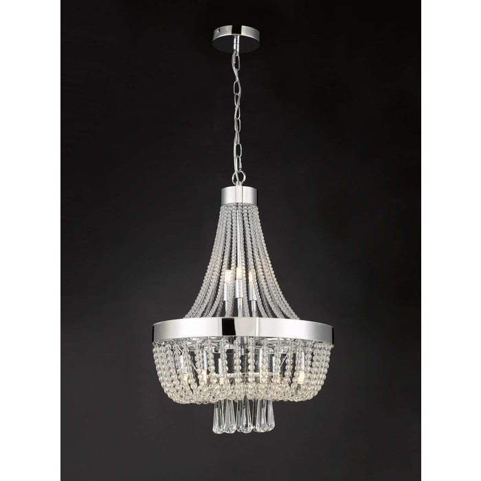 Lisa - 9 Light Classic Chandelier Pendant Light - Polished Chrome Glass