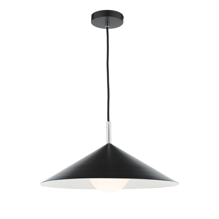 Apex 1 Light Single Pendant Light - Matt Black Polished Chrome