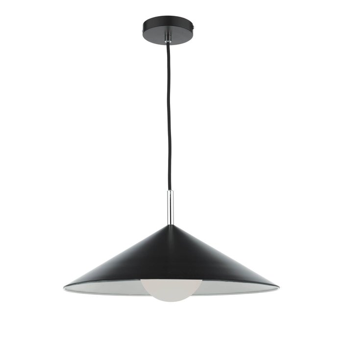 Apex 1 Light Single Pendant Light - Matt Black Polished Chrome