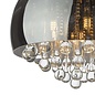 Aviel 5 Light Flush Ceiling Light - Smoked Shade With Clear Glass Droppers