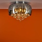 Aviel 5 Light Flush Ceiling Light - Smoked Shade With Clear Glass Droppers