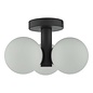 Blake 3 Light Semi Flush Ceiling Light - Matt Black Opal Glass