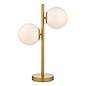 Bombazine 2 Light Table Lamp - Natural Brass Opal Glass