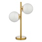 Bombazine 2 Light Table Lamp - Natural Brass Opal Glass