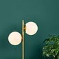 Bombazine 2 Light Table Lamp - Natural Brass Opal Glass