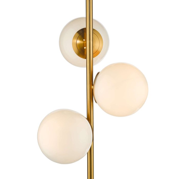 Bombazine 3 Light Floor Lamp - Natural Brass Opal Glass