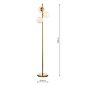 Bombazine 3 Light Floor Lamp - Natural Brass Opal Glass