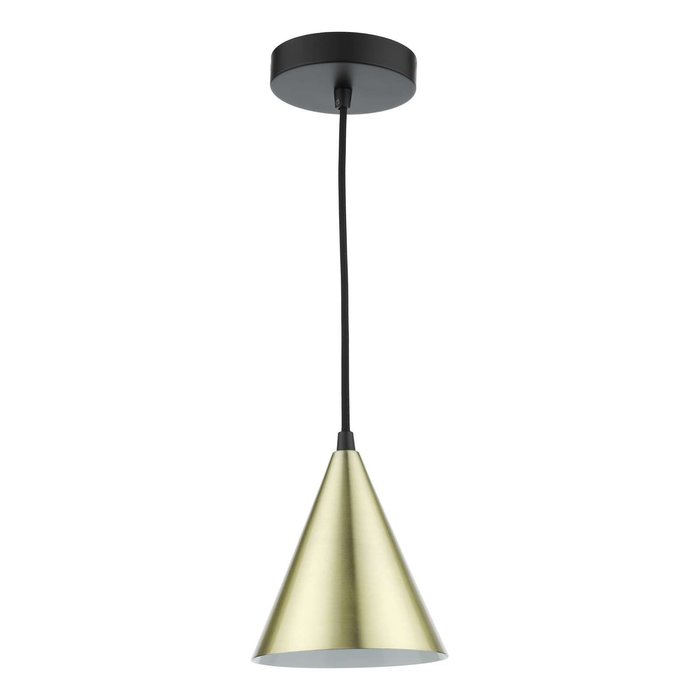 Branco 1 Light Pendant Light - Matt Black And Satin Gold