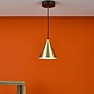 Branco 1 Light Pendant Light - Matt Black And Satin Gold