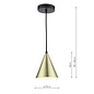 Branco 1 Light Pendant Light - Matt Black And Satin Gold