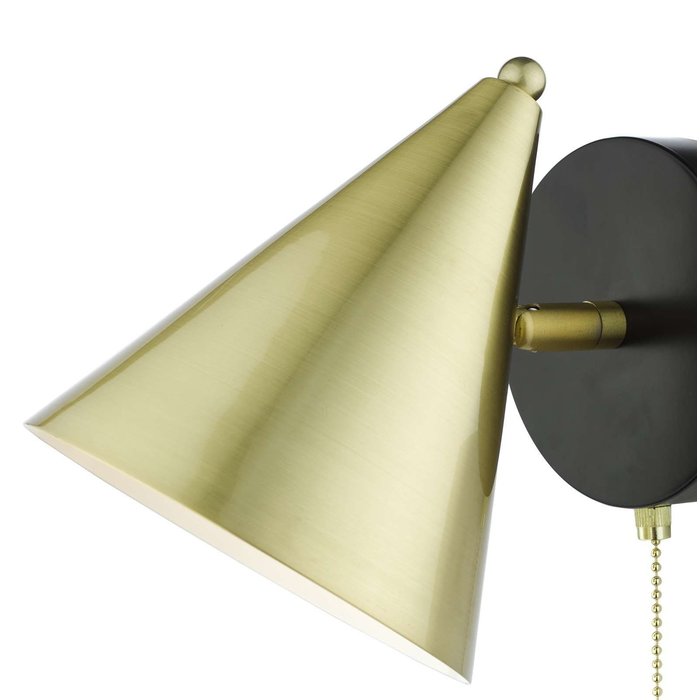 Branco 1 Light Wall Light - Matt Black And Brass