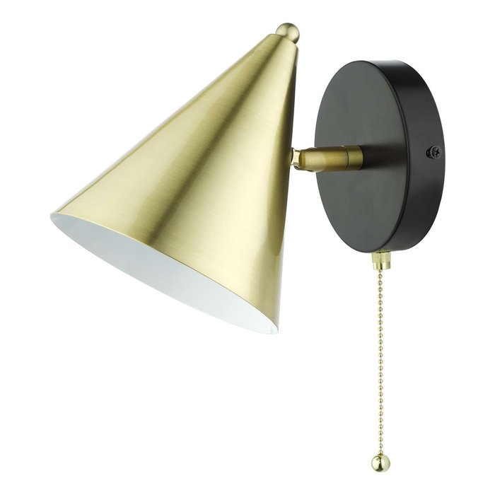 Branco 1 Light Wall Light - Matt Black And Brass