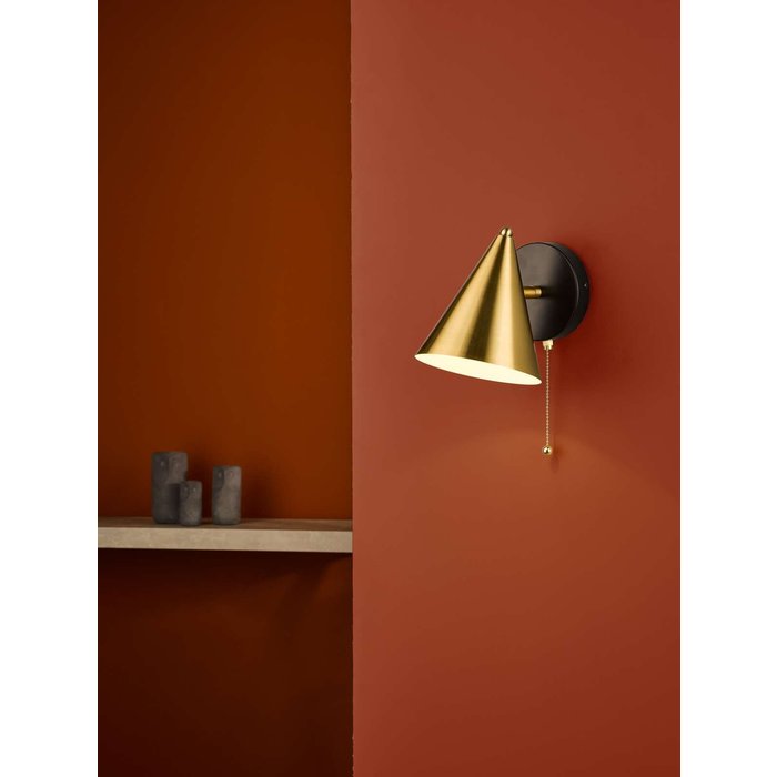 Branco 1 Light Wall Light - Matt Black And Brass