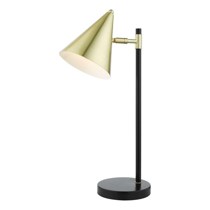 Branco 1 Light Table Lamp - Matt Black And Brass