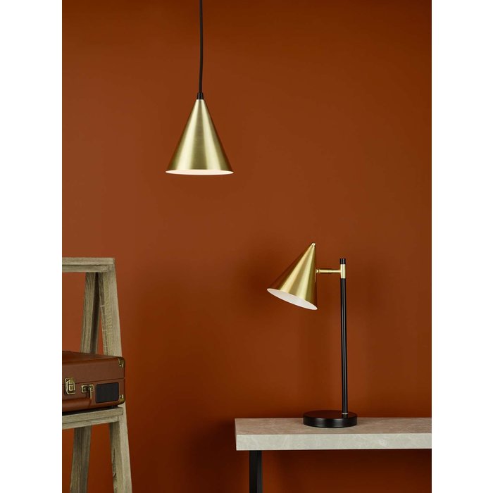 Branco 1 Light Table Lamp - Matt Black And Brass