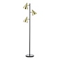 Branco 3 Light Floor Lamp - Matt Black And Brass