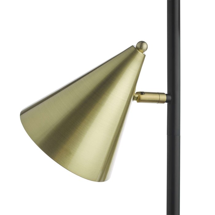 Branco 3 Light Floor Lamp - Matt Black And Brass