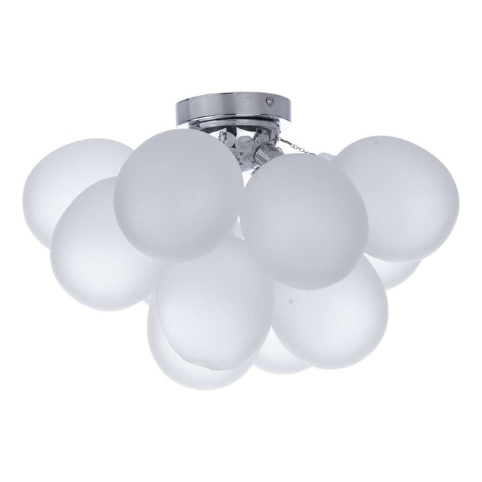 Bubbles 4 Light Flush Ceiling Light - Polished Chrome Frosted Glass