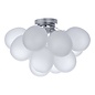 Bubbles 4 Light Flush Ceiling Light - Polished Chrome Frosted Glass