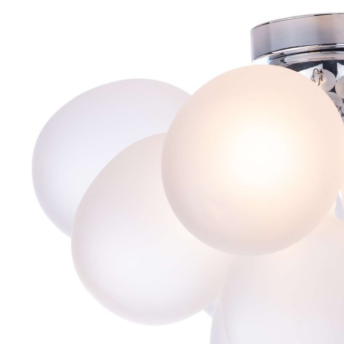 Bubbles 4 Light Flush Ceiling Light - Polished Chrome Frosted Glass