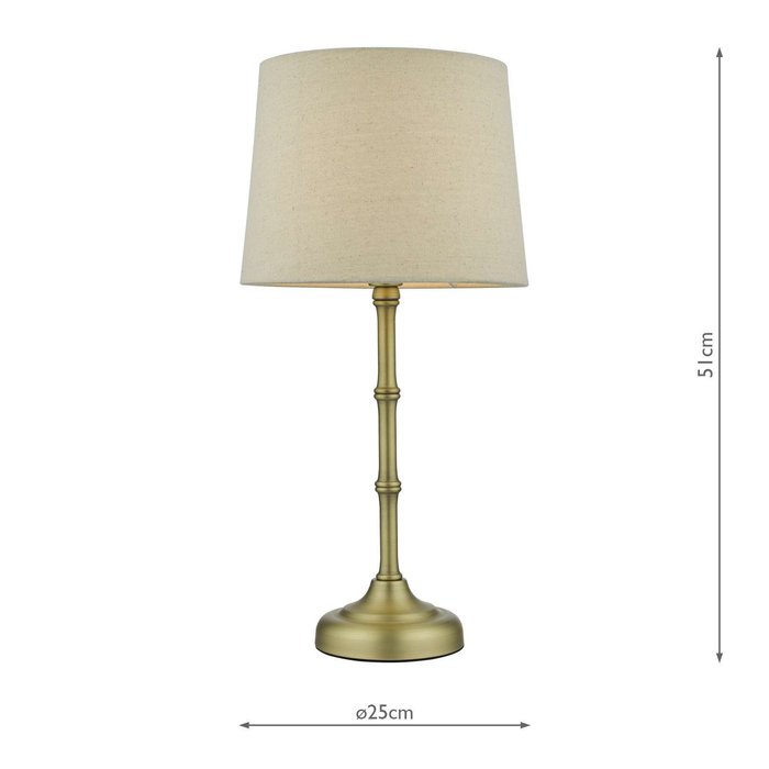 Cane 1 Light Table Lamp - Antique Brass With Shade