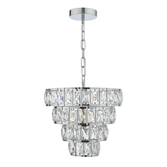 Cerys Single Pendant Light - Polished Chrome Crystal