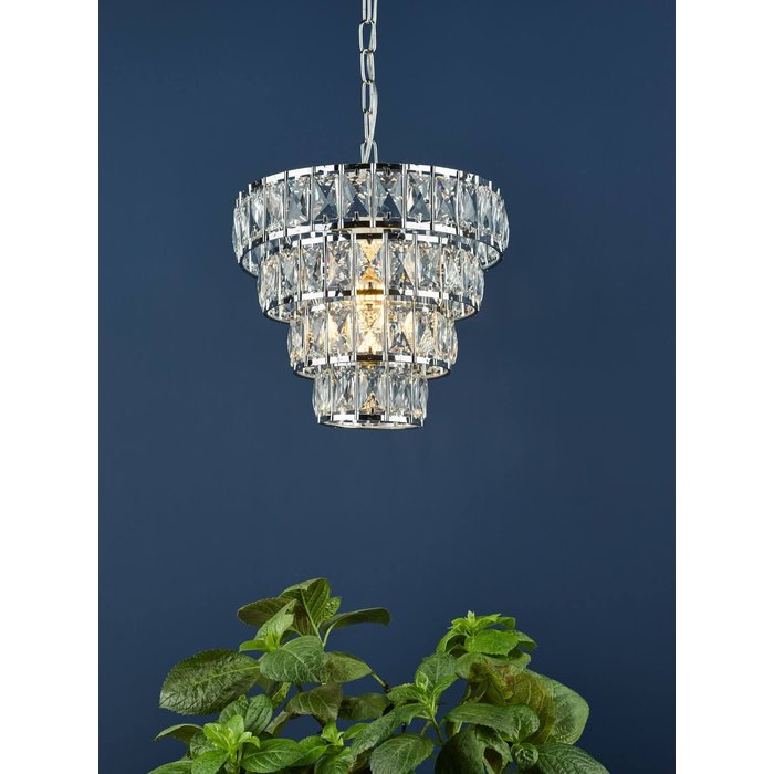 Cerys Single Pendant Light - Polished Chrome Crystal