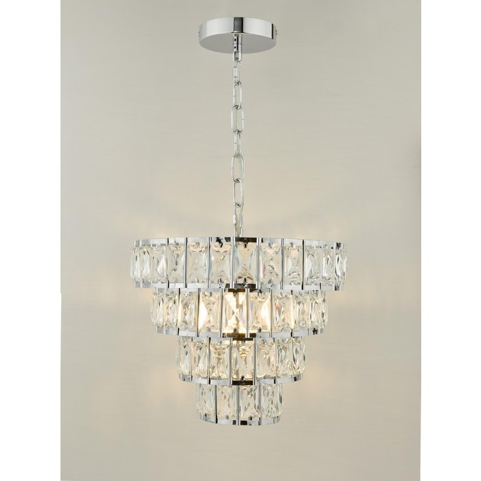 Cerys Single Pendant Light - Polished Chrome Crystal