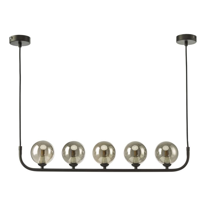 Cradle 5 Light Bar Pendant Light - Matt Black With Smoked Glass