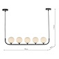 Cradle 5 Light Bar Pendant Light - Matt With Opal Glass