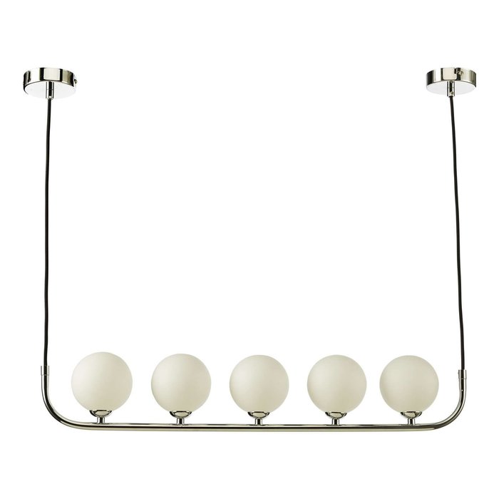 Cradle 5 Light Bar Pendant Light - Polished Chrome Opal Glass