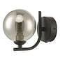 Cradle 1 Light Wall Light - Matt Black Smoked Glass