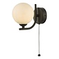 Cradle 1 Light Wall Light - Matt Black Opal Glass