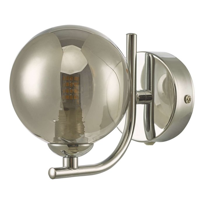 Cradle 1 Light Wall Light - Polished Chrome Smoked Glass