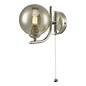 Cradle 1 Light Wall Light - Polished Chrome Smoked Glass