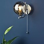 Cradle 1 Light Wall Light - Polished Chrome Smoked Glass