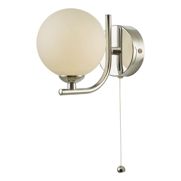 Cradle 1 Light Wall Light - Polished Chrome Opal Glass