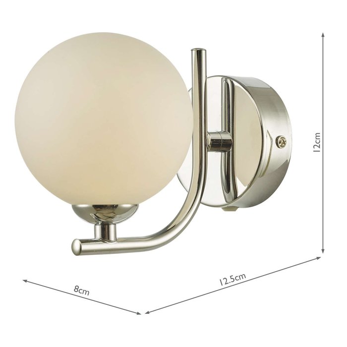 Cradle 1 Light Wall Light - Polished Chrome Opal Glass