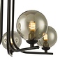 Cradle 5 Light Semi Flush Ceiling Light - Matt Black Smoked Glass