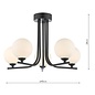 Cradle 5 Light Semi Flush Ceiling Light - Matt Black Opal Glass