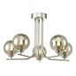 Cradle 5 Light Semi Flush Ceiling Light - Polished Chrome Smoked Glass