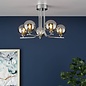 Cradle 5 Light Semi Flush Ceiling Light - Polished Chrome Smoked Glass