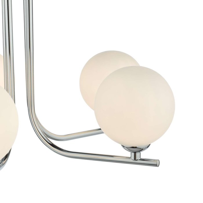 Cradle 5 Light Semi Flush Ceiling Light - Polished Chrome Opal Glass