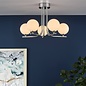 Cradle 5 Light Semi Flush Ceiling Light - Polished Chrome Opal Glass