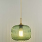 Demarius 1 Light Pendant Light - Green Glass Bronze Detail