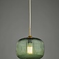 Demarius 1 Light Pendant Light - Green Glass Bronze Detail