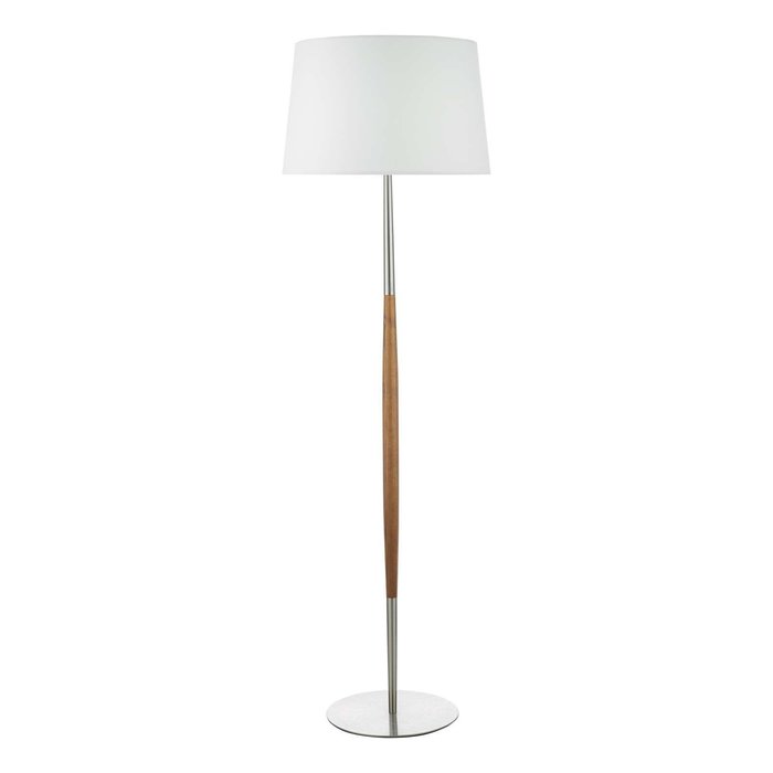 Detroit Floor Lamp - Satin Nickel Walnut Detail Base Only