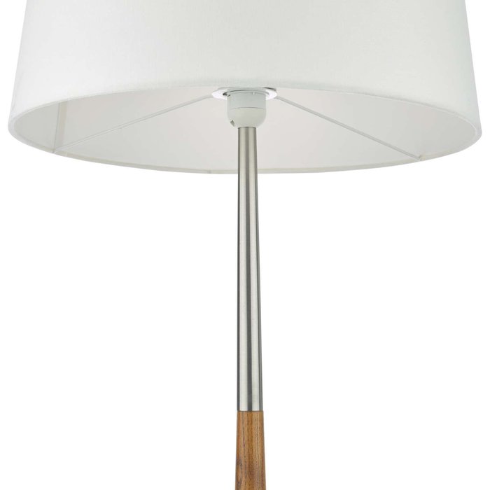 Detroit Floor Lamp - Satin Nickel Walnut Detail Base Only