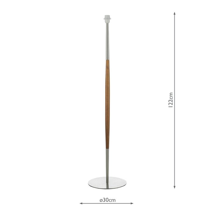 Detroit Floor Lamp - Satin Nickel Walnut Detail Base Only